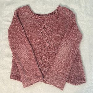 Pink fluffy knitted sweater